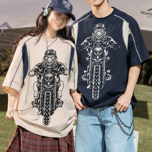 Camiseta de Verano Unisex Holgada Informal de Algodón 100% con Costuras Personalizadas OEM, Estilo Patchwork Ecológico, Streetwear - Product Image 1