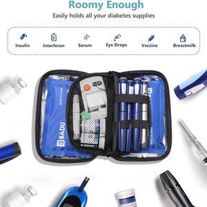 Estuche Refrigerante para <span class=keywords><strong>Insulina</strong></span> con Logotipo Personalizado, de EVA, Cuero PU y Lámina de Aluminio, Color Azul - Product Image 4
