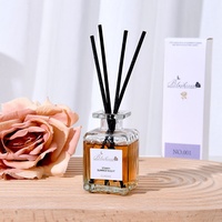 Diffuseur de parfum d'ambiance 50ML sans flamme avec bâtonnets décoratifs en fleurs séchées, désodorisant à bâtonnets parfumés aux fleurs