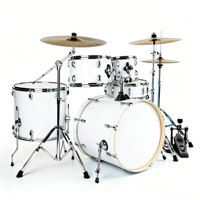 Kit de batterie acoustique professionnel haut de gamme avec caisse en bois, double couche, 5 pièces, 3 cymbales et grosse caisse