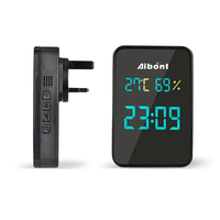 Sonnette Intelligente Kinetic Series 2T295-BB avec Surface en Verre Haute Luminosité, Horloge Multifonctionnelle, Température et Humidité, Idéale pour Appartements