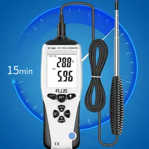 Digital Anemometer with Hot-Wire slim Probe sensor low Air velocity and volume measurement