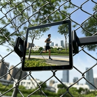 Support de téléphone portable réglable à double tête de type clip pour écrans plats, idéal pour les terrains de basketball et les barrières de clôture