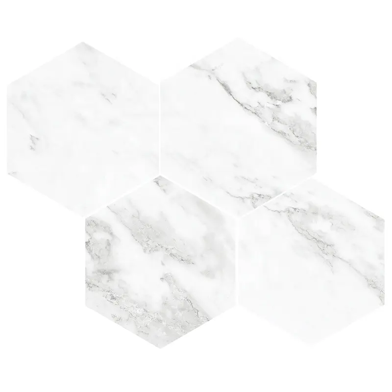 white marble hexagon wall tiles sticker diy adhesive vinyl floor sticker wall panel for kitchen bathroom decoration