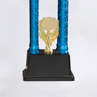 Trophées ABS de haute qualité, trophée à quatre piliers bleus, tasse bleue, base noire, plusieurs tailles, prix de cérémonie, réunion sportive SZ13