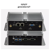 Mini PC Industrial de Cuatro Núcleos para Oficina y Hogar, Host Linux Integrado, Sin Ventilador, Doble Puerto Serie COM, Servidor Ubuntu, Minicomputadora