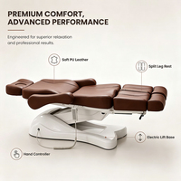 Fauteuil de podologie électrique motorisé avec repose-pieds réglable à double compartiment pour clinique de spa médical en cuir PU