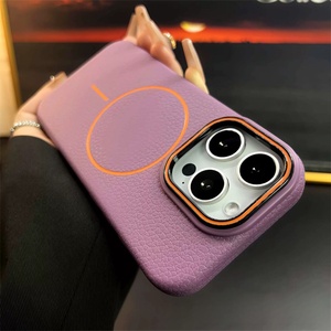 เคสโทรศัพท์ Litchi Wave TPU พร้อมไมโครไฟเบอร์ด้านใน รองรับการชาร์จไร้สายแบบแม่เหล็ก สำหรับ iPhone 17 16 15 Pro Max Air - Product Image 4