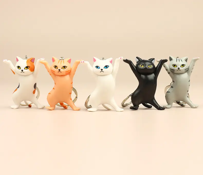 Großhandel Damen Tasche Anhänger 3D Cartoon üppige Kätzchen Schlüssel anhänger Cute Dancing Corporate Werbe geschenk artikel Cat Key chain