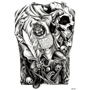 Autocollants de tatouage temporaire en papier blanc au design indien, résistants à l'eau, longue durée, pour le corps (demi-bras) pour hommes - Product Image 4