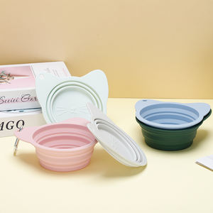 Mangkuk lipat hewan peliharaan silikon kelas makanan bentuk dapat disesuaikan dengan Carabiner, mangkuk makan perjalanan dapat dilipat untuk anjing dan kucing - Product Image 5