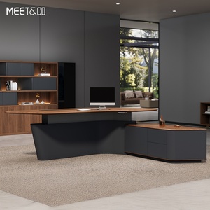 Luxury Modern Modular <b>Office</b> Furniture L-Shaped Executive Officer Boss Wooden Workstation Desk MDF Wood Panel <b>Table</b> Set - Product Image 1