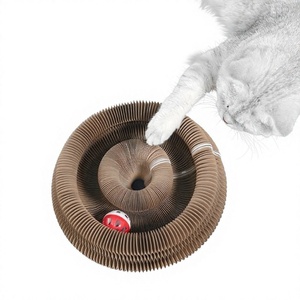 Griffoir pour chat accordéon avec clochette, structure d'escalade, en carton ondulé durable, pour l'auto-entretenement et <span class=keywords><strong>la</strong></span> lutte contre l'<span class=keywords><strong>ennui</strong></span>, style mignon - Product Image 1