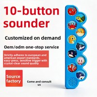 Module sonore en plastique à 10 touches en forme de vague, boîte à son de type poussoir pour livres illustrés - Vente en gros disponible