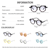 Montures de lunettes optiques en acétate vintage Montures de lunettes rondes pour femmes tendance pour hommes Lunettes transparentes colorées solides
