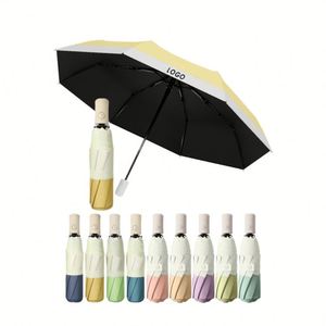 2026 Wholesale <b>Windproof</b> Safety Folding Tri-fold Automatic <b>Umbrella</b> with Multi Colors - Product Image 1