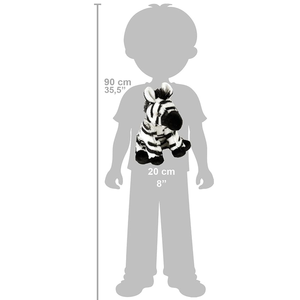 ODM OEM Peluche de cebra en blanco y negro Animal salvaje de peluche realista para niños Compañero Huggable Sentado Zebra Plushie - Product Image 3