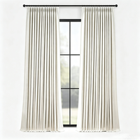 Rideaux occultants à plis froncés 100% occultants, lot de 2, en lin bouleau, rideaux thermiques à plis à mémoire de forme pour chambre à coucher et salon