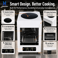 Four électrique à convection portable 2-en-1 en acier inoxydable, capacité 15L, contrôle numérique, cuisson simultanée, grillade, cuisson, torréfaction