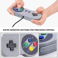 Controlador USB para Gamepad SNES, Joystick para Juegos, Compatible con N SNES, para PC con Windows y Computadoras MAC