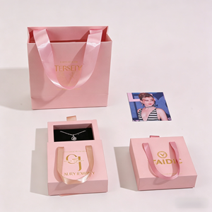 Custom Logo Square <b>Pattern</b> Drawstring Rectangle <b>Paper</b> Packaging Eco-friendly Gift Handle for Storage Fashionable Graduation - Product Image 1