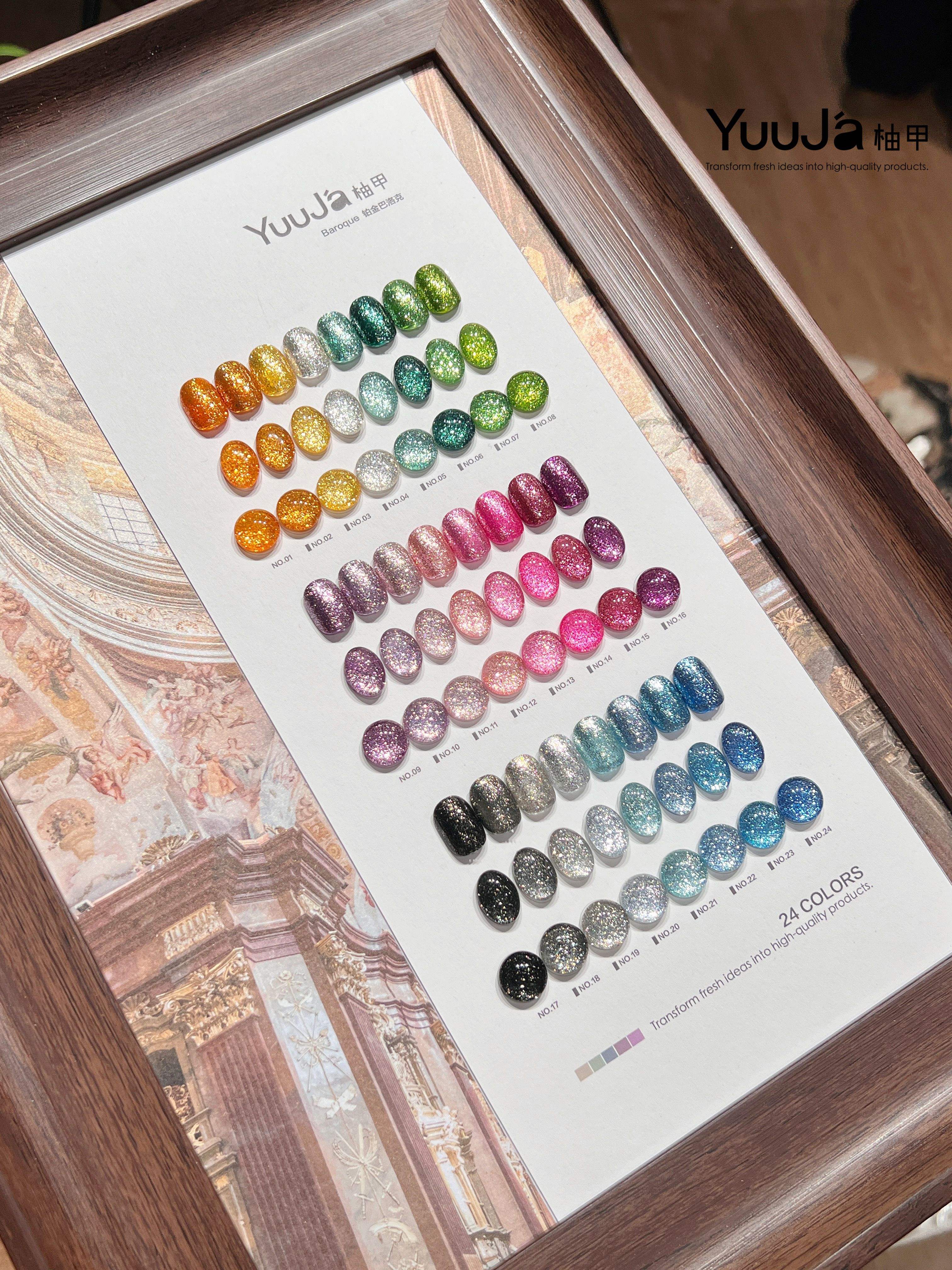 YUUJA 24 Colors Cat Eye Gel Nail Polish Set - Non-Toxic UV Gel for