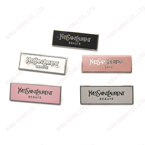 GRS Sedex ISO Certified Factory Custom Soft Enamel Luxury Designer Brands Metal Name Plate Label Rectangle Tag