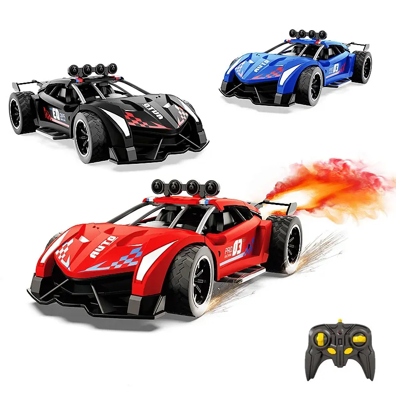2.4ghz 1:16 Scale Remote Control Car 4wd High Speed Race Drift Cars With Cool Spray Rc Car Toys