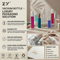 Botol Kosmetik Pompa Vakum Perawatan Kulit Mewah Plastik Persegi 30ml/50ml/100ml Warna Pink Biru Langit untuk Masker Wajah & Sampo