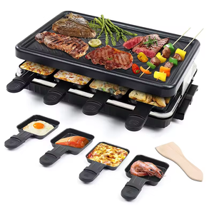 Aifa BBQ <span class=keywords><strong>Raclette</strong></span> Grill électrique Hot Pot Grill <span class=keywords><strong>Raclette</strong></span> Grill avec fondue Pot pour <span class=keywords><strong>12</strong></span> personnes Surface de cuisson antiadhésive - Product Image 4