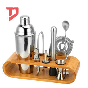 Kit de Barman: Juego de 10 Herramientas de Bar con Elegante Soporte de Bambú, Kit de Coctelería Perfecto para el Hogar y Juego de Coctelera para Martini - Product Image 1