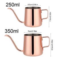 Mini brassage 250ml 350ml 600ml poignée en acier inoxydable bec de thé cafetière goutte à goutte sur col de cygne bouilloire à café