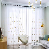 Rideau brodé personnalisé, nouveau rideau transparent moderne et simple à petites marguerites