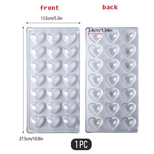 قالب شوكولاتة على شكل قلب حب لطيف بـ 21 تجويفًا، قالب شوكولاتة ثلاثي الأبعاد مخصص من البلاستيك، أدوات كيك وحلوى يدوية الصنع لعيد الحب - Product Image 3