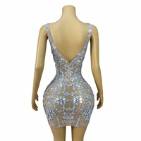 Robe mini à bretelles spaghetti en strass de cristal pour femme, grande taille, pour cocktail, banquet, soirée, tenue de club