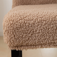 Housse de chaise épaissie en laine Teddy automne et hiver housses de salle à manger universelles housse de chaise de maison respirante respectueuse de la peau