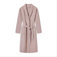 Peignoir unisexe en tissu gaufré, disponible toute l'année, longueur intégrale, col châle, pour spa, maison et détente, adapté à toutes les saisons