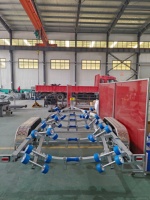 Remorque en aluminium à double essieu de 7 m, remorque pour bateau de pêche de type V, remorque à base de rouleaux, modèle personnalisable
