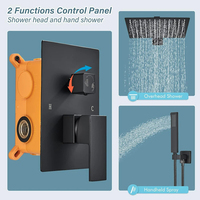 Robinet simple dissimulé en laiton Hygiène complète Finition gris pistolet avec motif de jet de pluie chromé Mélangeur de salle de bain Ensemble de douche