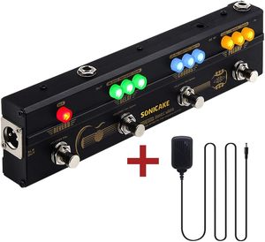 SONICAKE Multi-effecten voorversterker Chorus Delay Reverb Akoestische Gitaarpedaal Sonic Wood met XLR-uitgang & voetschakelaar Toppers 10mm - Product Image 4