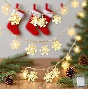 Luz <span class=keywords><strong>LED</strong></span> de Copo de Nieve con <span class=keywords><strong>Pilas</strong></span> AAA, Material Plástico, Colgante Decorativo para Ventana de Tienda, Pared, Cumpleaños, Navidad - Product Image 1