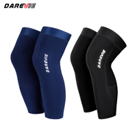 Manchon de compression thermique Darevie en polaire pour mollet de cycliste, noir et bleu, pour le cyclisme