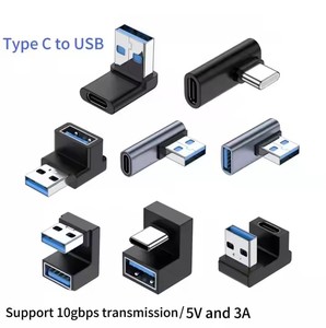 Gomito universale a forma di U a forma di L 90 gradi OTG USB 3.0 C maschio a C un convertitore adattatore di estensione femmina - Product Image 2