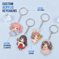 Porte-clés personnalisé en acrylique Anime, impression double face en acrylique transparent, livraison rapide, chaîne à billes, personnalisation en gros OEM ODM