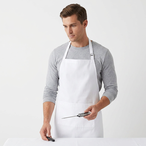 Tablier de barbecue en toile robuste avec plusieurs poches pour outils, bretelles réglables, idéal pour la cuisson en extérieur, uniformes d'hôtel, tabliers blancs - Product Image 5