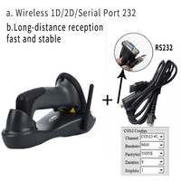 EVAWGIB Scanner de codes à barres QR sans fil 1D 2D Lecteur de codes à barres Interface RS232 pour connexion série
