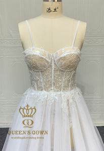 <span class=keywords><strong>Abito</strong></span> da sposa personalizzato Sexy Modulare <span class=keywords><strong>trasparente</strong></span> <span class=keywords><strong>Tulle</strong></span> <span class=keywords><strong>abito</strong></span> da sposa con cinturino sottile elegante tuta da sposa abiti da sposa - Product Image 2