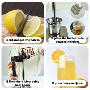 Presse-agrumes <span class=keywords><strong>manuel</strong></span> en acier inoxydable pour citrons et citrons verts - Appareil de cuisine facile à nettoyer - Product Image 5