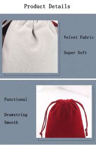 Sac à main cadeau pliable réutilisable avec cordon de serrage en toile de lin et coton velours sacs à poussière avec logo imprimé personnalisé - Product Image 6