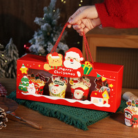 Boîtes à thème de Noël pour boîte de tasse de gâteau Boîte d'emballage en papier de gâteau avec fenêtre transparente